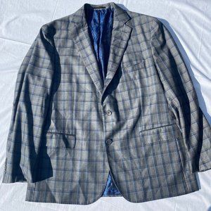 J Hilburn Madison Vitale Barberis Canonico Custom Sport Coat Blazer Plaid 47 L